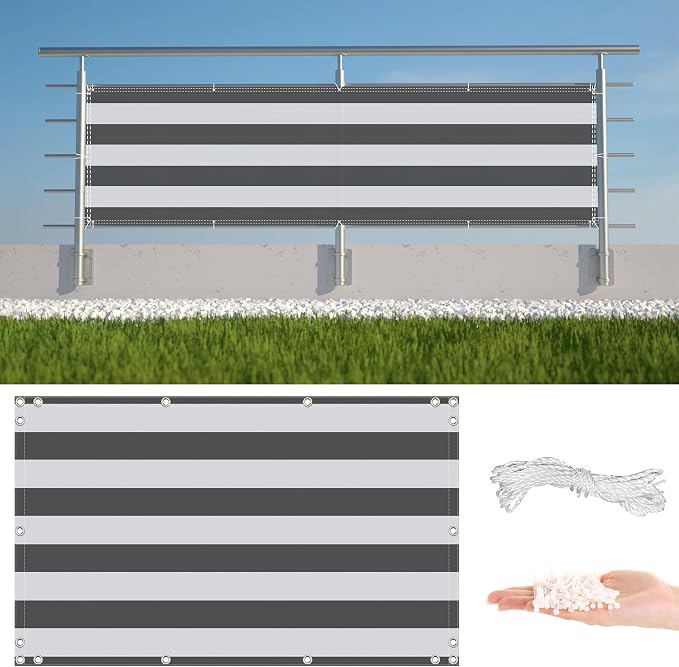 Privacy Fence Screen 4.9' x 6.6' UV Protection Weather-Resistant Patio Privacy by AYLFBFU