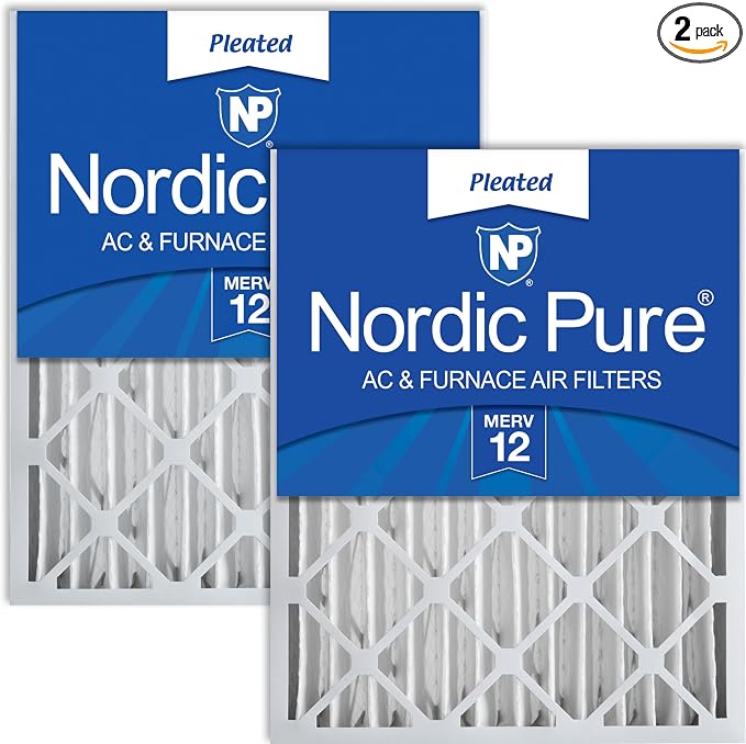 Nordic Pure 20x24x4 Pleated MERV 12 Air Filters 2 Pack by NordicPure