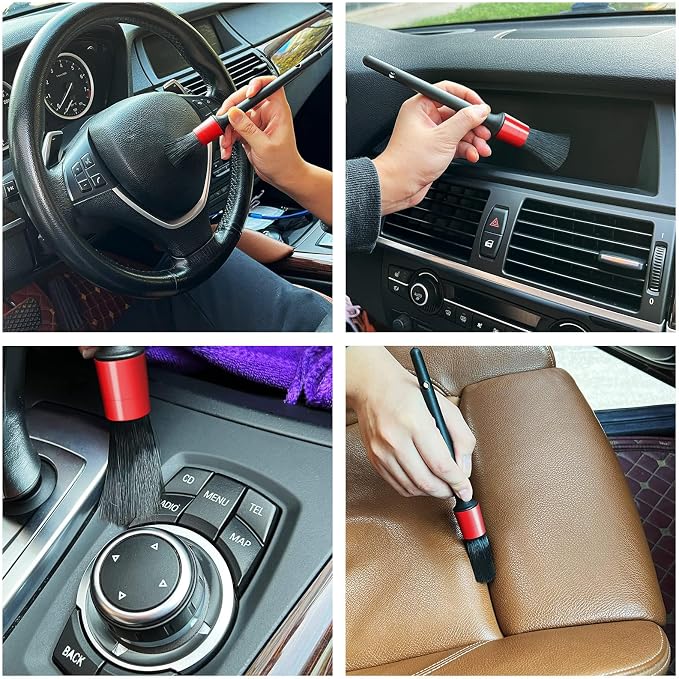 HMPLL 10pcs Auto Car Detailing Brush Set Car Interior Cleaning Kit Includes 5 - Image 6