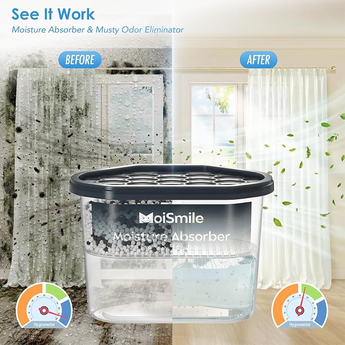 Moisture Absorbers with Activated Charcoal, Humidity Control & Air Deodorizing - Image 2