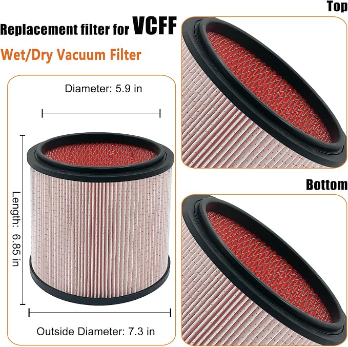 Fine Dust Replacement Filter for Vacmaster 5-20 Gallon/Hart Shop Vacuum 5-17 - Image 2