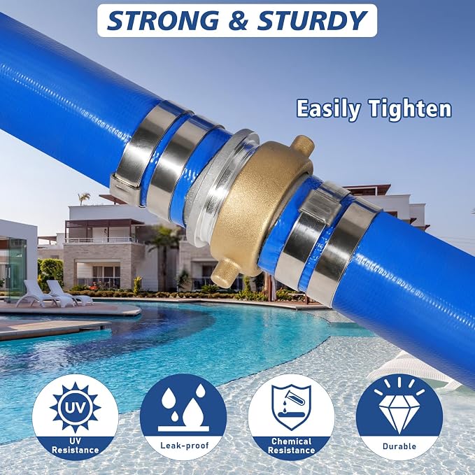 1" x 100 ft Backwash Hose for Swimming Pools, Heavy Duty PVC Lay Flat Water - Image 4