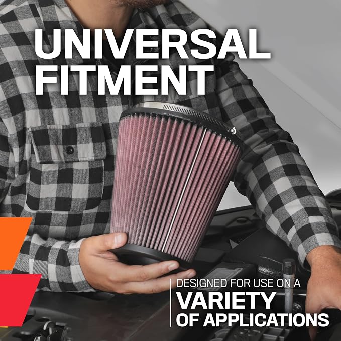 K&N High-Flow Original Lifetime Universal Clamp-On Air Filter: High Performance - Image 7