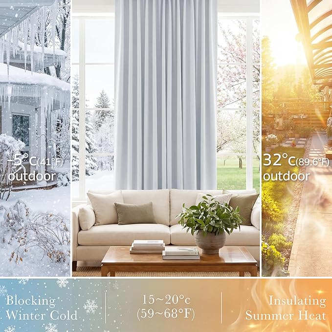 Pony Dance Short Drapes for Kinchen, Half Drapes for Bathroom Window, Privacy Curtain Tiers for Basement Windows, loft Curtain Tiers for Bedroom - Greyish White, W34 x L24, 1 Pair