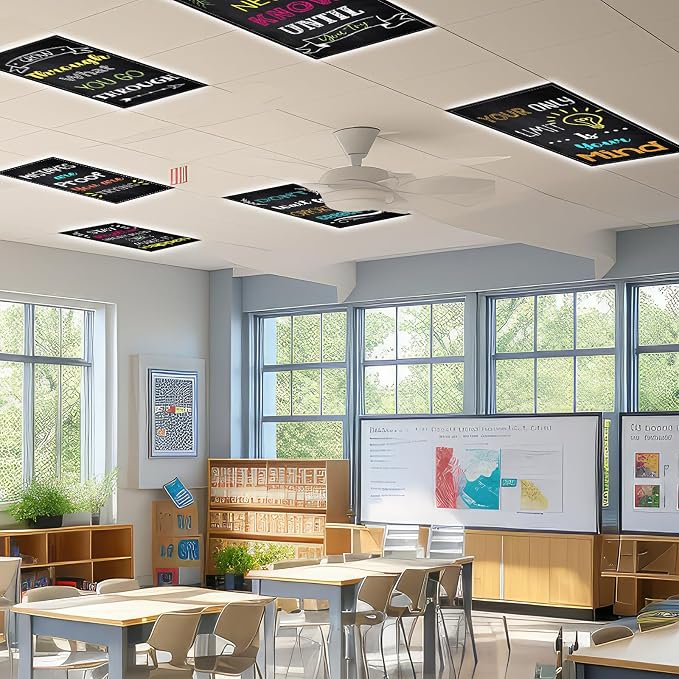 QOUBAI 8PCS Fluorescent Light Covers, 4x2 Feet Magnetic Light Cover Fluorescent - Image 7