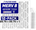Filter King Air Filters 20.75x20.75x1 | 12-PACK | MERV 8 HVAC Pleated AC by FilterKing