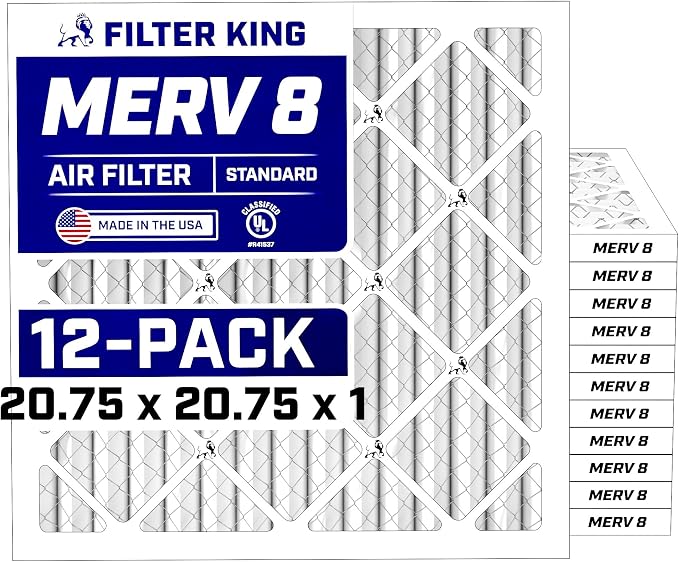Filter King Air Filters 20.75x20.75x1 | 12-PACK | MERV 8 HVAC Pleated AC by FilterKing