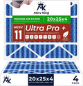 MervKing 20x25x4 Air Filter Actual Size: 19.88" x 24.88" x 4.31" MERV 11 MPR by MervKing