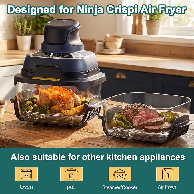 2PCS Crisper Stainless Steel Rack Compatible - Image 2
