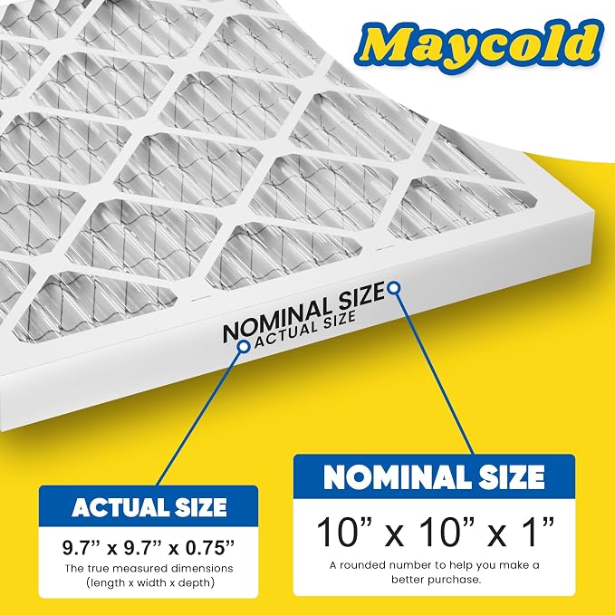 Maycold MERV 8 10x10x1 Furnace Air Filters, Pleated HVAC AC Filters – Actual - Image 3