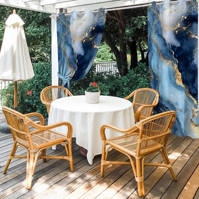 Marble Texture Outdoor Curtains - Image 4