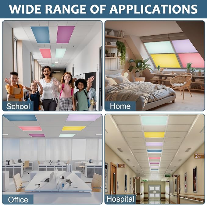 QOUBAI 12PCS Fluorescent Light Covers, 4 x 2 Feet Magnetic Light Cover - Image 6