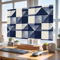 Navy Blue Block Abstract Geometric Indoor TV Cover, Elastic TV Screen Protector by Unknown