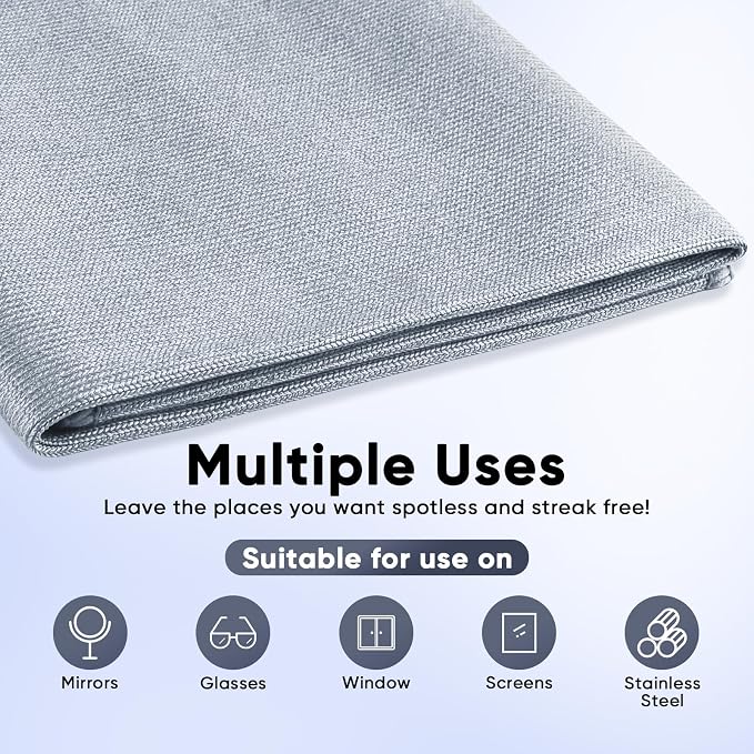HOMEXCEL Microfiber Glass Cleaning Cloths 6 PK, Lint Free Streak Free, Reusable - Image 4
