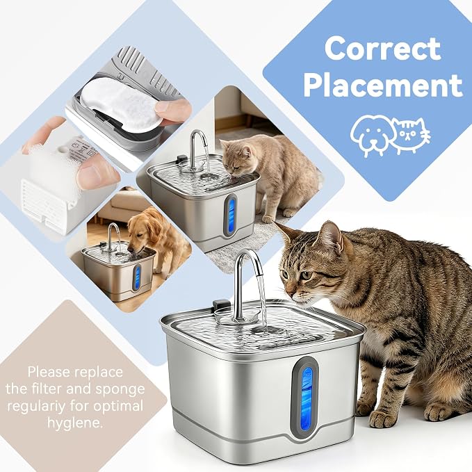 32 Pack Cat Water Filters for SEIRMEP 101oz/3L Stainless Steel Cat Water - Image 5