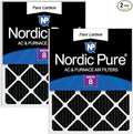 Nordic Pure 14x24x1 Pleated MERV 8 Pure Carbon Air Filters 2 Pack | Actual by NordicPure
