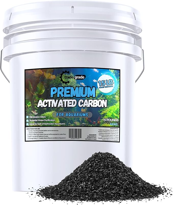 TradeGrade Activated Carbon Aquarium – 15lb Bucket Granulated Activated Charcoal by TradeGrade