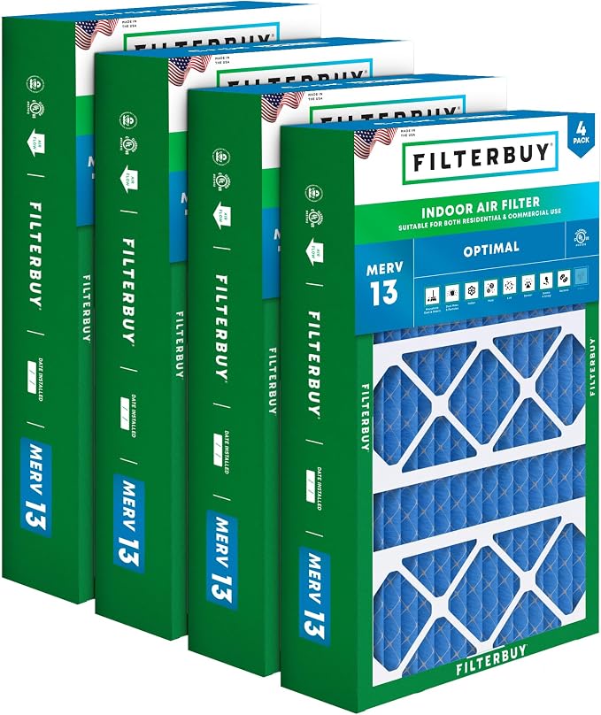 Filterbuy 17x26x4 Air Filter MERV 13 Optimal Smoke & Allergy Defense, by Filterbuy