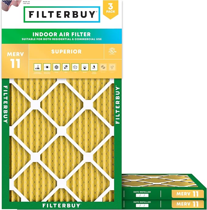 Filterbuy 8x30x1 Air Filter MERV 11 Superior Pet & Allergy Defense, by Filterbuy