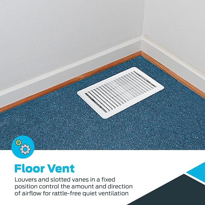 EZ-FLO 6 x 10 Inch Floor Register Vent Cover, One-Way Ventilation Register - Image 4