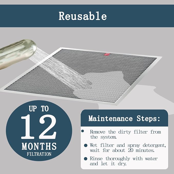 AUC Metal Washable Electrostatic Furnace Air Filter 1 inch, Aluminum Reusable - Image 4