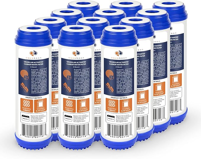 Aquaboon 5 Micron 10 x 2.5 Granular Activated Carbon Water Filter Cartridge GAC by Aquaboon