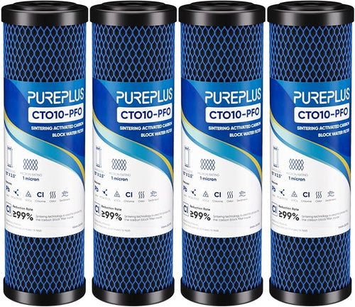 1 Micron 2.5" x 10" Whole House CTO Carbon Water Filter Cartridge Replacement by PUREPLUS