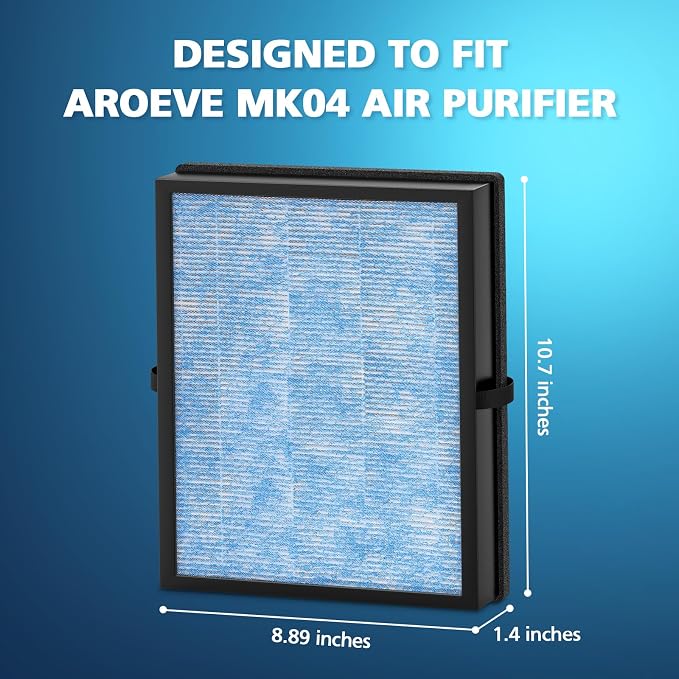 MK04 Filter Compatible with AROEVE MK04 Air Purifier Replacement 4-Layer HEPA - Image 2