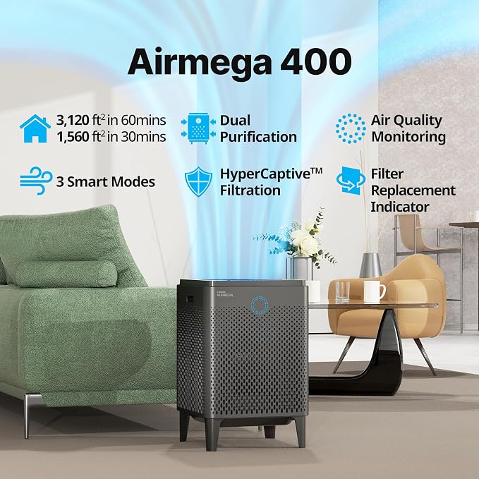 COWAY Air Purifier for Home Large Room Up to 3, Washable Pre-Filter and HEPA - Image 2