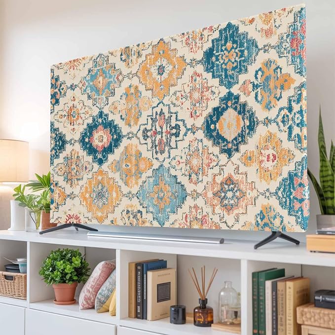 Abstract Retro Boho Ethnic Totem Indoor TV Cover, Elastic TV Screen Protector - Image 6
