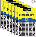 Nordic Pure 16x25x3 Pleated MERV 10 Plus Carbon Air Filters 7 Pack | Actual by NordicPure