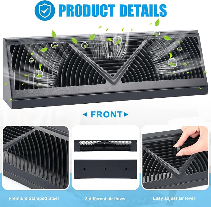 Yaocom 10 Pack Baseboard Register Vent 15 Inch Duct Opening Size Vent Covers - Image 3