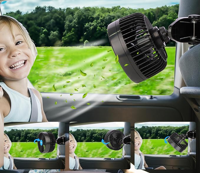 Alagoo Car Fan 6'' 12V Cool Gadgets Clip Fan - Image 3