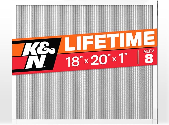 K&N 18X20X1 HVAC Furnace Air Filter, Lasts a Lifetime, Merv 8, the Last HVAC by KNEngineeringInc