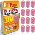 30A JCASE 12-Piece Cartridge Fuse Set. Fits Most: Nissan, and Ford by BioFuse