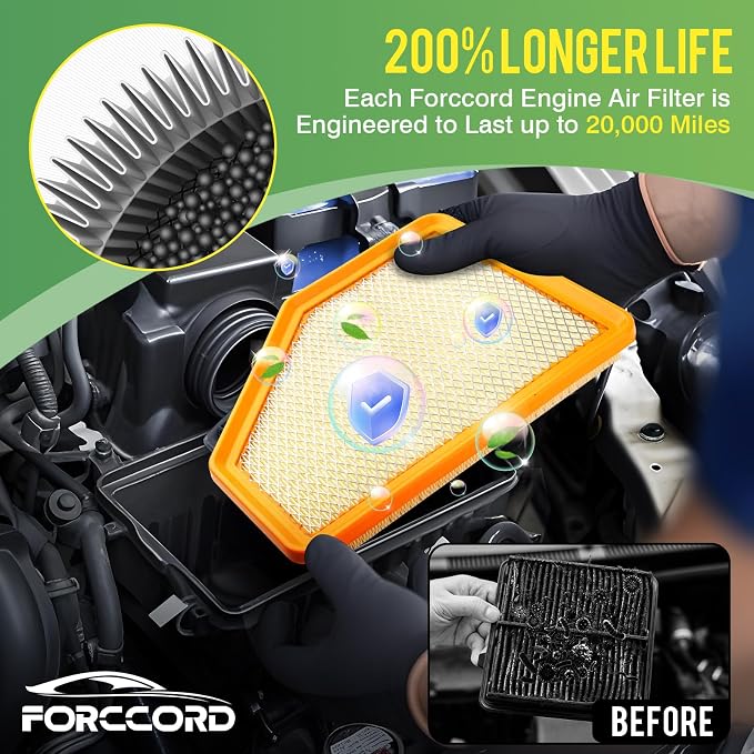 Cabin & Engine Air Filter Fit for Chevy Volt L4 1.5L 2016-2019 Activated Carbon - Image 3