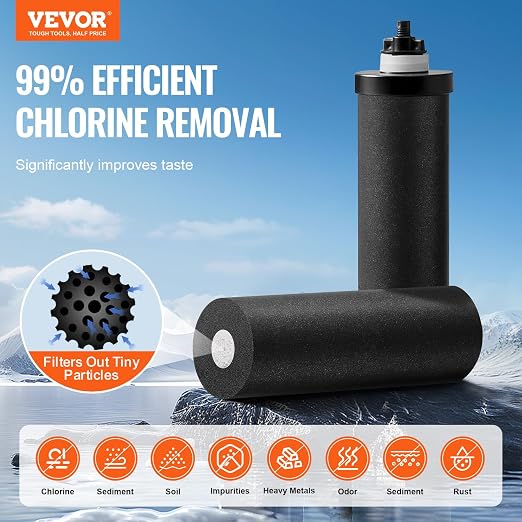 VEVOR Gravity-fed Water Filter System, 2.25G 304 Stainless-Steel Countertop - Image 2