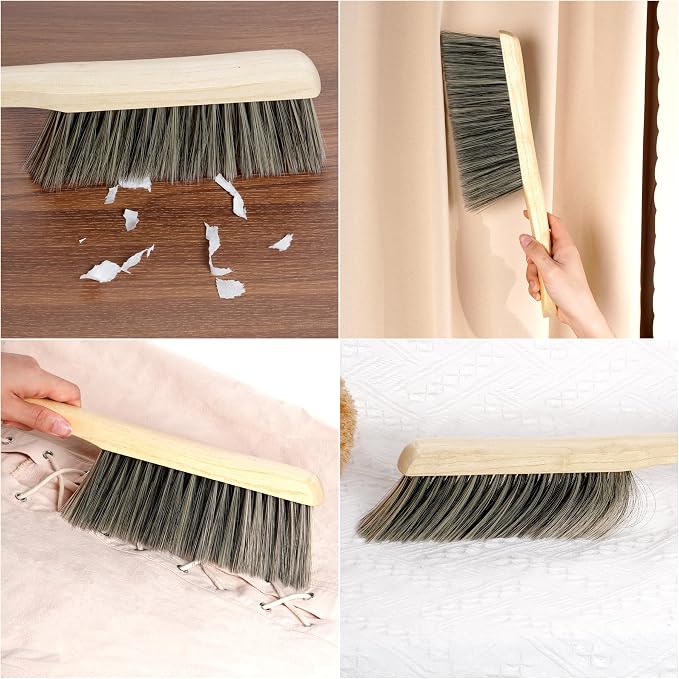 Rbenxia 2 Pieces Wooden Handle Bench Brushes Horse Hair Brushes Soft Bristles - Image 5