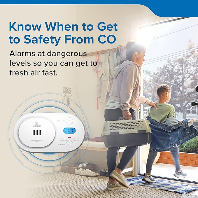 Kidde Carbon Monoxide Detector, AA Battery Powered, Digital Backlit Display - Image 2