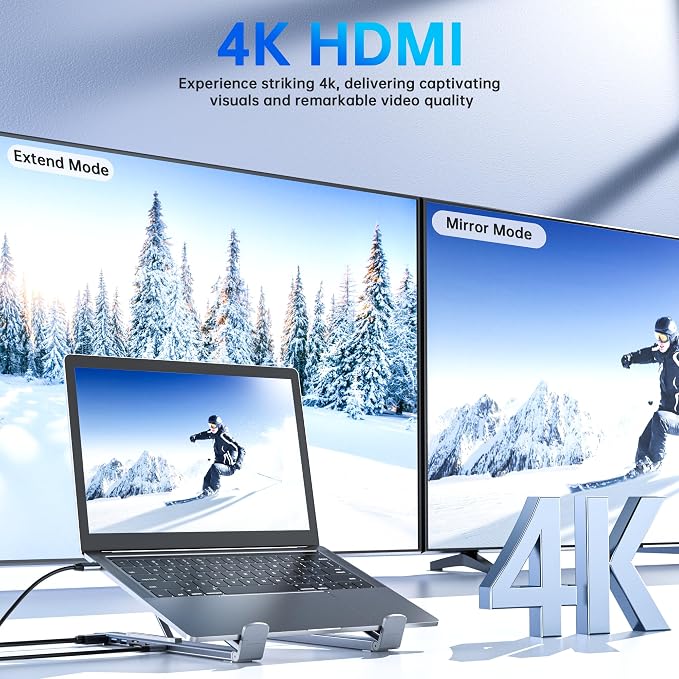 Laptop Stand with Docking Station, 8 in 1 USB C Hub HDMI Portable Laptop Stand - Image 3