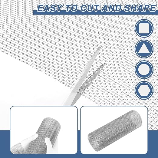 uxcell 10 Mesh 39" x 12" Woven Wire Mesh, 304 Stainless Steel Air Vent Filter - Image 4