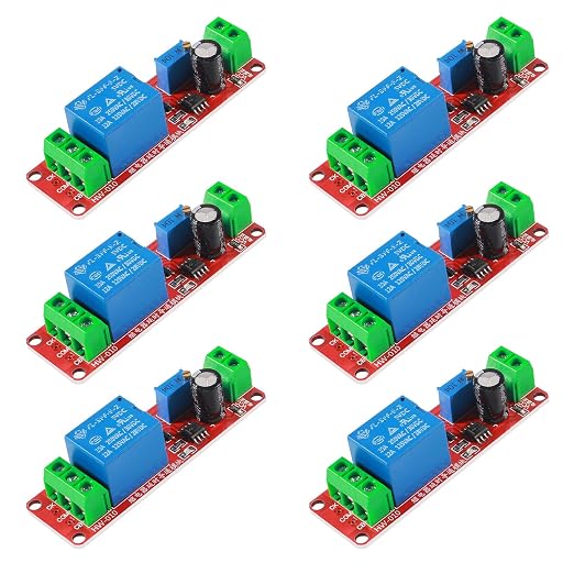 Dorhea 6PCS NE555 DC 5V Delay Timer Relay Switch Module Adjustable 0-10 Seconds by Dorhea