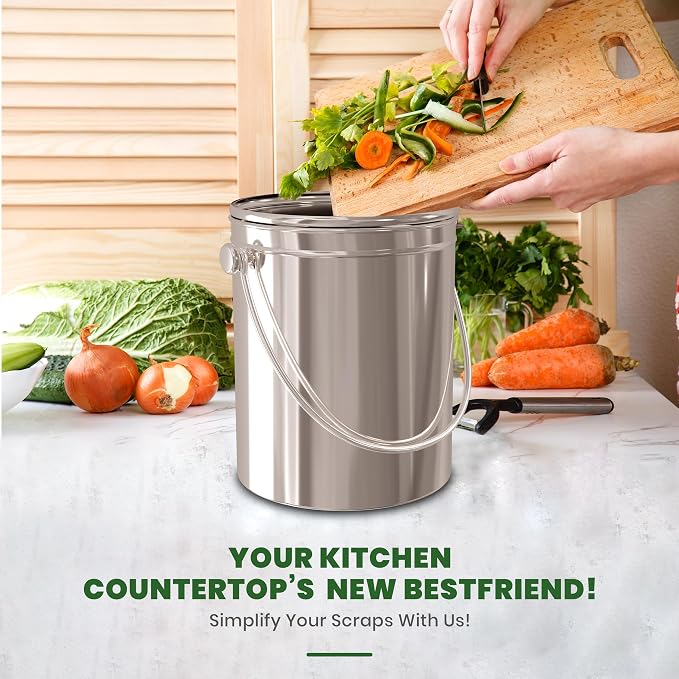 Utopia Kitchen Compost Bin for Kitchen Countertop, 1 Gallon Compost Bucket for - Image 6