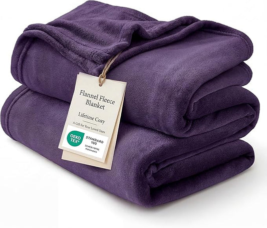 Bedsure GentleSoft Fleece Bed Blankets Large Size Purple - Soft Lightweight Fuzzy Cozy Luxury Oversized King Blanket Microfiber, Room Home Decor Gifts for Women and Men, 120x120 inches