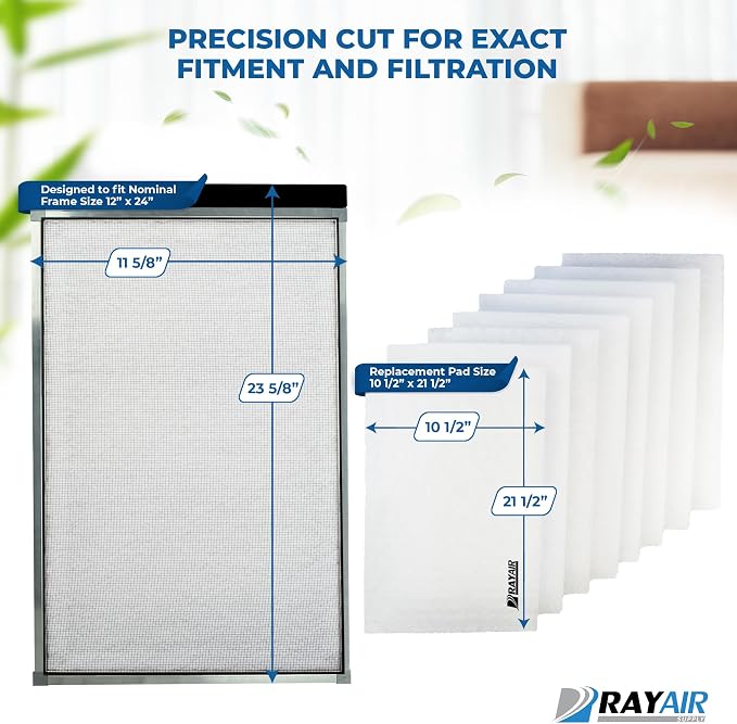RAYAIR SUPPLY 12x24 Replacement Filter Pads Compatible - Image 2