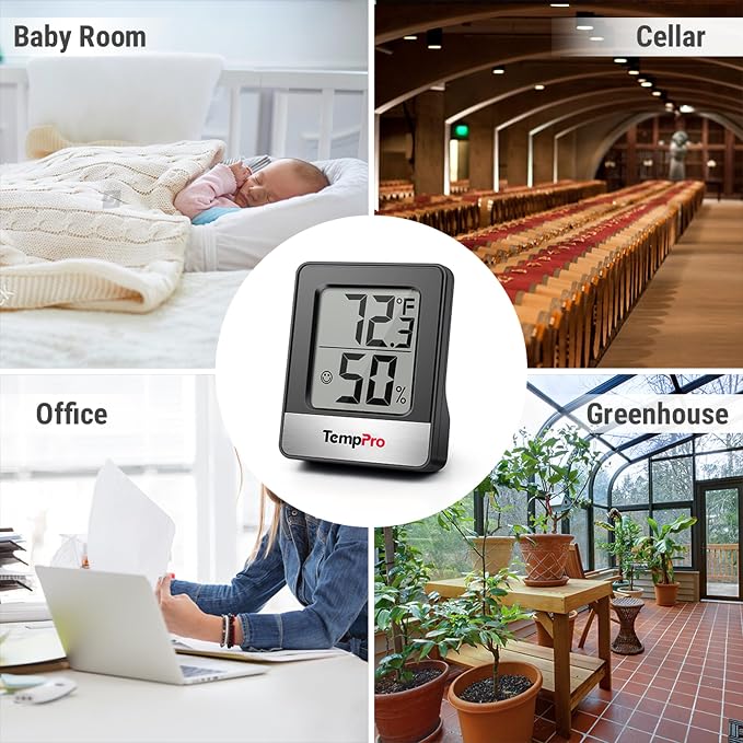 TempPro TP49 4 Pieces Digital Hygrometer Indoor Thermometer Humidity Meter Mini - Image 6