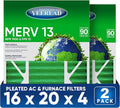 16x20x4 MERV 13 Air Filters, Actual Size: 15.88” x 19.88” x 4.31”, Pleated by Unknown