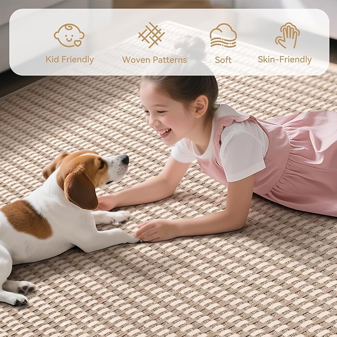 YDKGL 2x6 ft Boho Kitchen Runner Rugs Mat Non Slip Woven Runners for Hallways Washable, Soft Long Entryway Laundry Hall Floor Runner Carpet for Indoor Backdoor Bedroom Kitchen Living Room, Brown