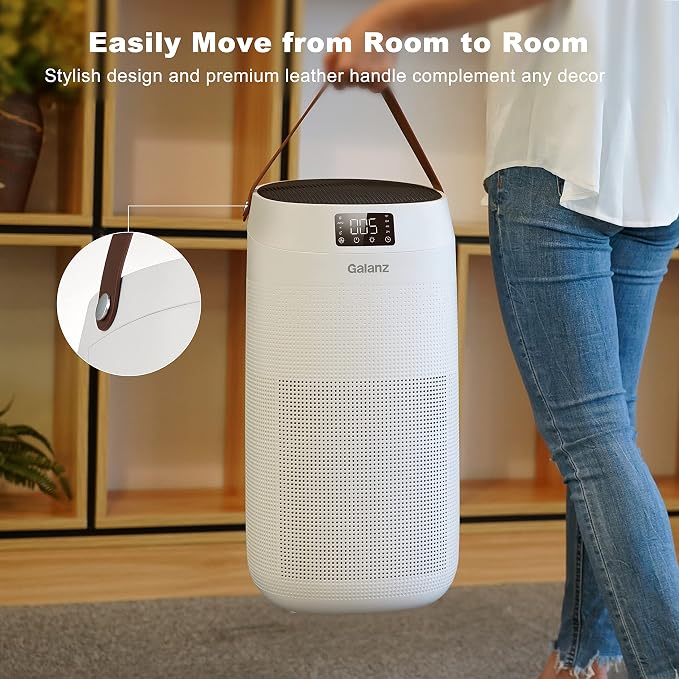 Galanz Pro Air Purifier, Smart WiFi, Auto Air Quality Monitor, 3-Stage H13 HEPA - Image 5