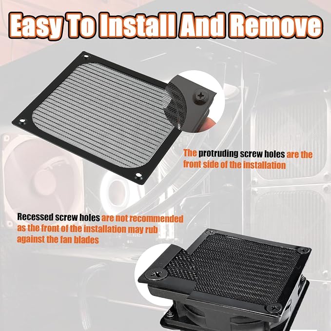 4Pack 120 x 120mm Computer Fan Filter Grills Dust Mesh Magnetic Frame PC Case - Image 5